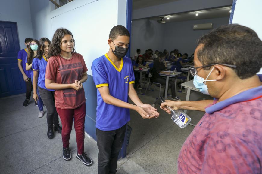 As orientações sobre os cuidados com a covid- 19, continuam sendo rotina nas escolas municipais de Belém