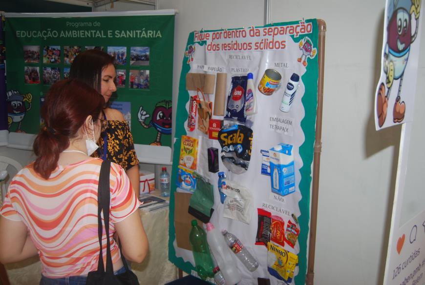 Estande do Promaben atrai o público com informações sobre de obras e serviços de educação ambiental e saneamento