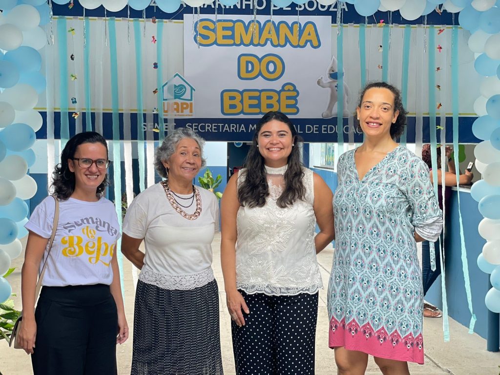 Da esquerda para direita, Juliana Lavareda (Diretora do NUPS/ SESMA), Elieth Braga (Secretária Adjunta de Educação), Márcia Bittencourt (Secretária de Educação) e Milena Profírio (Coord. da RT Criança e Adolescente da Sesma).