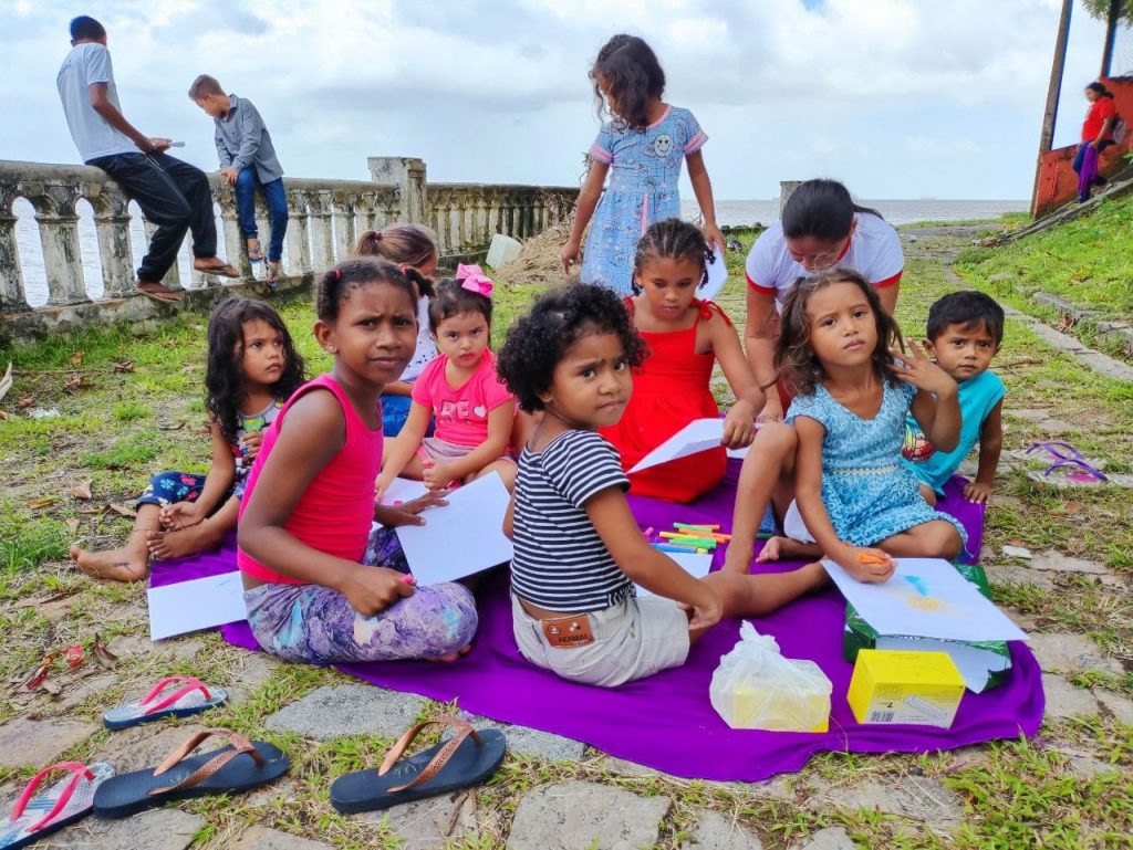As crianças também aproveitaram as atividades na manhã deste sábado no distrito de Mosqueiro