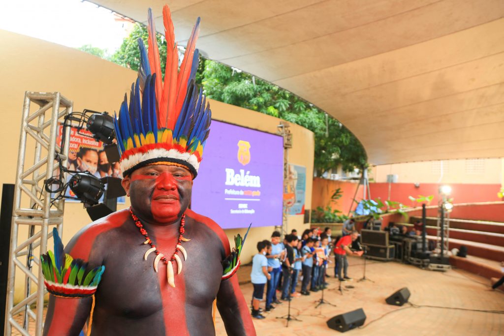 Programação do Abril Indígena marca o Dia dos Povos Indígenas em Belém. Na foto, Kokoixumti Tembé, Coordenador da Educação Escolar Indígena dos Imigrantes e Refugiados.