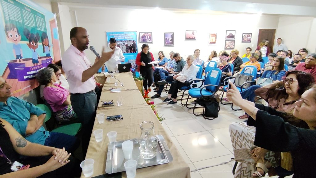 Vice-prefeito de Belém, Edilson Moura, no lançamento cartilha educativa Marielle, mais uma ferramenta pedagógica de combate ao racismo.