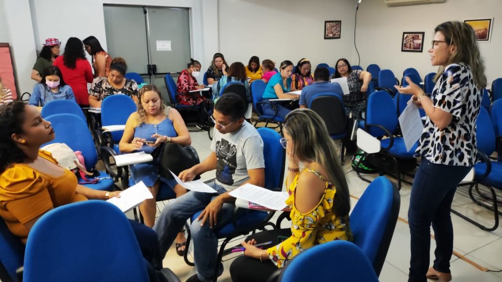 No primeiro dia do evento, 5, participaram os profissionais de educação dos distritos de Belém (Dabel), Icoaraci (Daico), Outeiro (Daout) e Bengui (Daben)