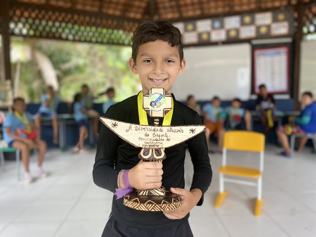 Jerson de Jesus foi um dos estudantes campeões dos Jogos Internos da Escola Municipal de Educação do Campo (Emec) Maria Clemildes, em Mosqueiro