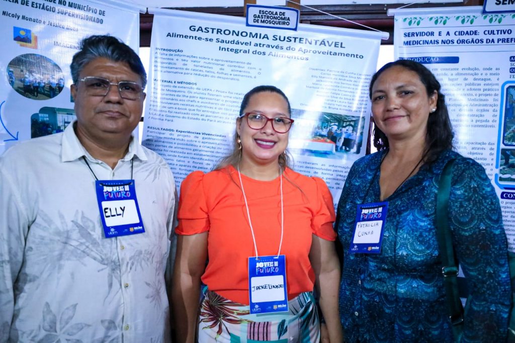 Marcelo de Andrade, Jacqueline Rodrigues e Patrícia Cunha são estudantes da Escola de Gastronomia de Mosqueiro