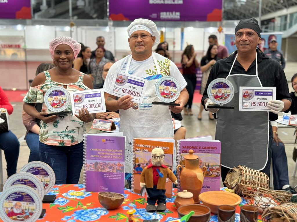 Os vencedores da categoria “servidor” elaboraram os pratos: Bolinho Papa-chibé, Crista de Galo e Maria de Belém