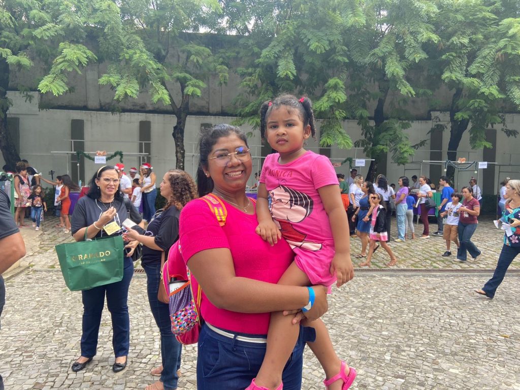 A Gizeine Trindade, mãe da estudante Heloise, disse que o auto de Natal foi um momento especial de confraternização